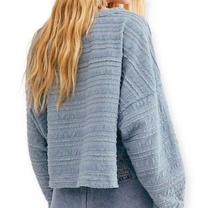 We The Free Sweater Top  Calissa Hacci Blue Size Medium